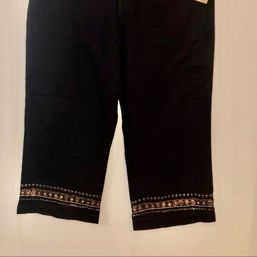 Cold water Creek beaded hem cropped leg size 10 misses new with tags